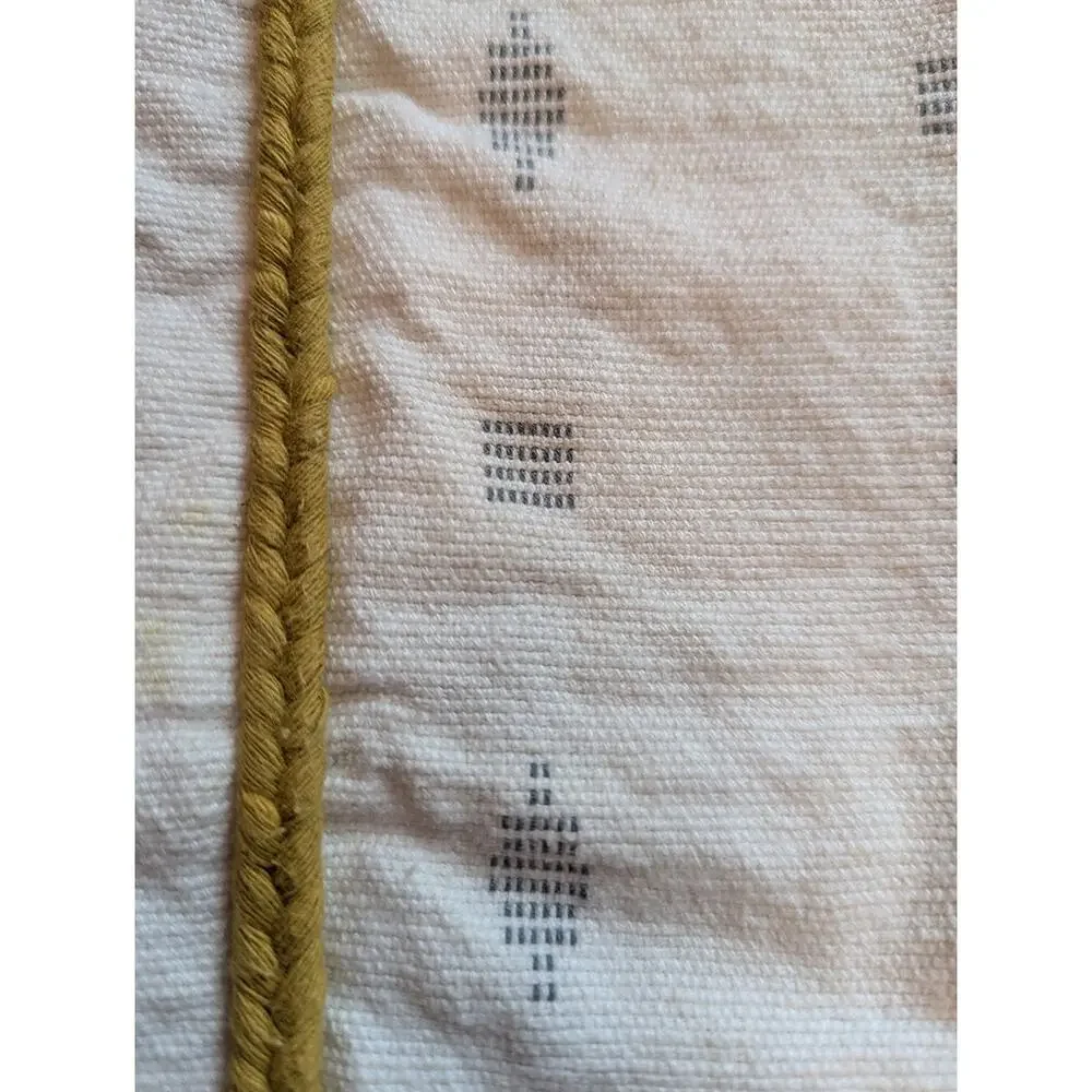 Anthropologie Tasseled Araya White + Gold Sham - New